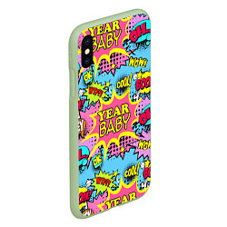 Чехол iPhone XS Max матовый Year baby Pop art print, цвет: 3D-салатовый — фото 2