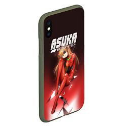 Чехол iPhone XS Max матовый Asuka Eva-02, цвет: 3D-темно-зеленый — фото 2