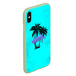 Чехол iPhone XS Max матовый GTA Vice City гавайка, цвет: 3D-салатовый — фото 2