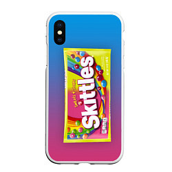 Чехол iPhone XS Max матовый Skittles Желтый, цвет: 3D-белый