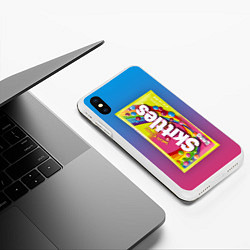 Чехол iPhone XS Max матовый Skittles Желтый, цвет: 3D-белый — фото 2