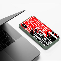 Чехол iPhone XS Max матовый КИТАЙСКИЕ ИЕРОГЛИФЫ, цвет: 3D-темно-зеленый — фото 2