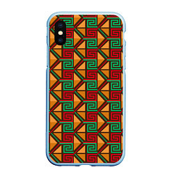 Чехол iPhone XS Max матовый Узор коренных индейцев америки