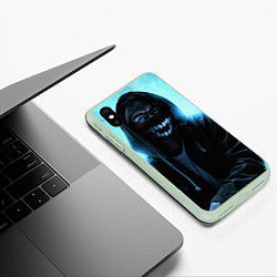 Чехол iPhone XS Max матовый Парень в маске, цвет: 3D-салатовый — фото 2