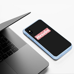 Чехол iPhone XS Max матовый NEZUKO НЕЗУКО КАМАДО, цвет: 3D-голубой — фото 2