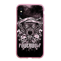 Чехол iPhone XS Max матовый Powerwolf, цвет: 3D-розовый