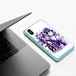 Чехол iPhone XS Max матовый Евангелион, EVA 01, цвет: 3D-мятный — фото 2