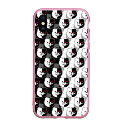 Чехол iPhone XS Max матовый MONOKUMA МОНОКУМА PATTERN