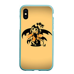 Чехол iPhone XS Max матовый Bendy, цвет: 3D-мятный