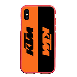 Чехол iPhone XS Max матовый KTM КТМ Z, цвет: 3D-красный