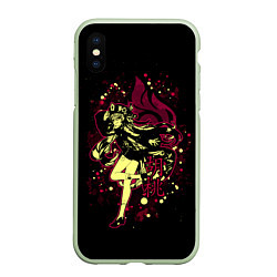 Чехол iPhone XS Max матовый GENSHIN IMPACT, ХУ ТАО, цвет: 3D-салатовый