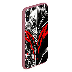 Чехол iPhone XS Max матовый BERSERK, цвет: 3D-малиновый — фото 2