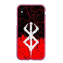 Чехол iPhone XS Max матовый BERSERK, цвет: 3D-малиновый