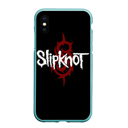 Чехол iPhone XS Max матовый Slipknot Надпись, цвет: 3D-мятный