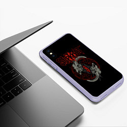 Чехол iPhone XS Max матовый Slipknot Черепа, цвет: 3D-светло-сиреневый — фото 2