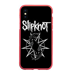 Чехол iPhone XS Max матовый Skipknot Козел, цвет: 3D-красный
