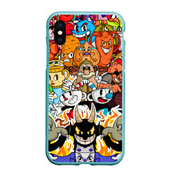 Чехол iPhone XS Max матовый CUPHEAD, цвет: 3D-мятный