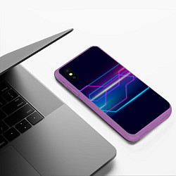 Чехол iPhone XS Max матовый Лазерные лучи, цвет: 3D-фиолетовый — фото 2