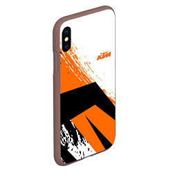 Чехол iPhone XS Max матовый KTM КТМ Z, цвет: 3D-коричневый — фото 2