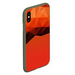 Чехол iPhone XS Max матовый Геометрические облака, цвет: 3D-темно-зеленый — фото 2