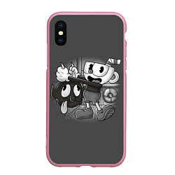 Чехол iPhone XS Max матовый CUPHEAD, цвет: 3D-розовый