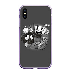 Чехол iPhone XS Max матовый CUPHEAD, цвет: 3D-светло-сиреневый