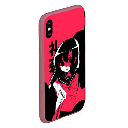 Чехол iPhone XS Max матовый Rena Black Pink, цвет: 3D-малиновый — фото 2