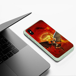 Чехол iPhone XS Max матовый Ангел и демон, цвет: 3D-салатовый — фото 2