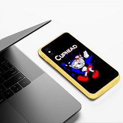 Чехол iPhone XS Max матовый Cuphead, цвет: 3D-желтый — фото 2