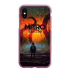 Чехол iPhone XS Max матовый Metro Exodus, цвет: 3D-малиновый