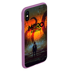 Чехол iPhone XS Max матовый Metro Exodus, цвет: 3D-фиолетовый — фото 2