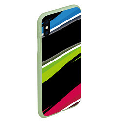 Чехол iPhone XS Max матовый Волны, цвет: 3D-салатовый — фото 2