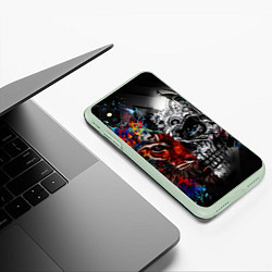 Чехол iPhone XS Max матовый TIGER, цвет: 3D-салатовый — фото 2