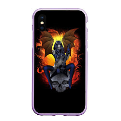 Чехол iPhone XS Max матовый Ангел смерти, цвет: 3D-сиреневый