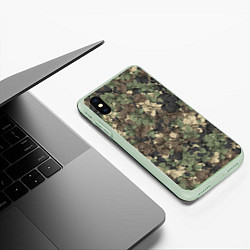 Чехол iPhone XS Max матовый Хмельной камуфляж, цвет: 3D-салатовый — фото 2