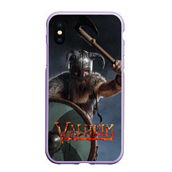 Чехол iPhone XS Max матовый Viking Valheim, цвет: 3D-светло-сиреневый