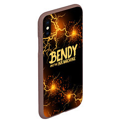Чехол iPhone XS Max матовый BENDY LOGO, цвет: 3D-коричневый — фото 2