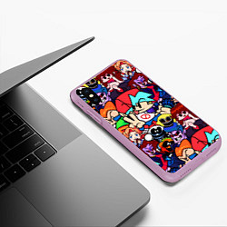 Чехол iPhone XS Max матовый Friday Night Funkin все герои, цвет: 3D-сиреневый — фото 2