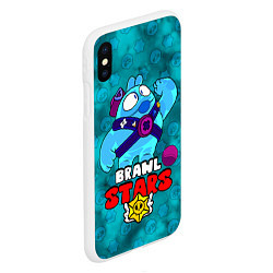 Чехол iPhone XS Max матовый Brawl StarsSqueak, цвет: 3D-белый — фото 2