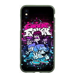 Чехол iPhone XS Max матовый Friday Night Funkin Neon, цвет: 3D-темно-зеленый