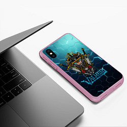 Чехол iPhone XS Max матовый Valheim Neon Samurai, цвет: 3D-розовый — фото 2