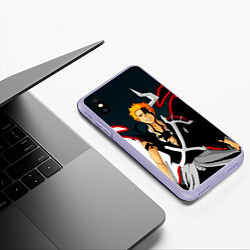 Чехол iPhone XS Max матовый Блич Ичиго Куросаки, цвет: 3D-светло-сиреневый — фото 2