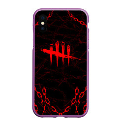 Чехол iPhone XS Max матовый DEAD BY DAYLIGHT ЦЕПИ, цвет: 3D-фиолетовый