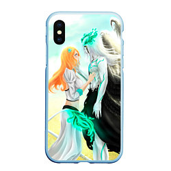 Чехол iPhone XS Max матовый Bleach Grimmjow and Orihime, цвет: 3D-голубой