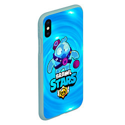 Чехол iPhone XS Max матовый Сквик Squeak Brawl Stars, цвет: 3D-мятный — фото 2