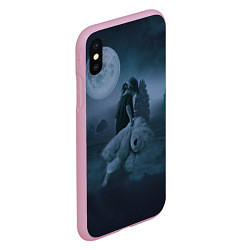Чехол iPhone XS Max матовый Девочка и полнолуние, цвет: 3D-розовый — фото 2