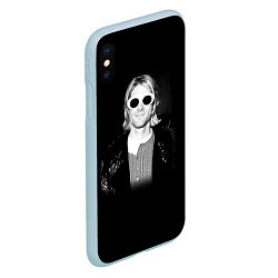 Чехол iPhone XS Max матовый Курт Кобейн в Очках Nirvana, цвет: 3D-голубой — фото 2