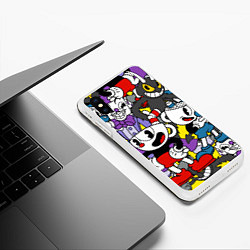 Чехол iPhone XS Max матовый Cuphead главные герои, цвет: 3D-белый — фото 2