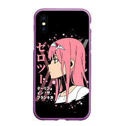 Чехол iPhone XS Max матовый Darling in the Franxx Zero Two, цвет: 3D-фиолетовый