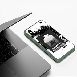 Чехол iPhone XS Max матовый The Last of US SURVIVE, цвет: 3D-темно-зеленый — фото 2
